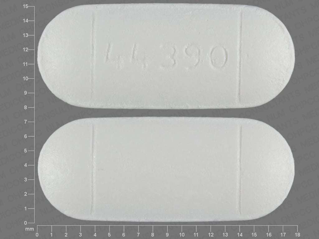 Image 1 - Imprint 44 390 - Menstrual Relief acetaminophen 500 mg / caffeine 60 mg / pyrilamine maleate 15 mg