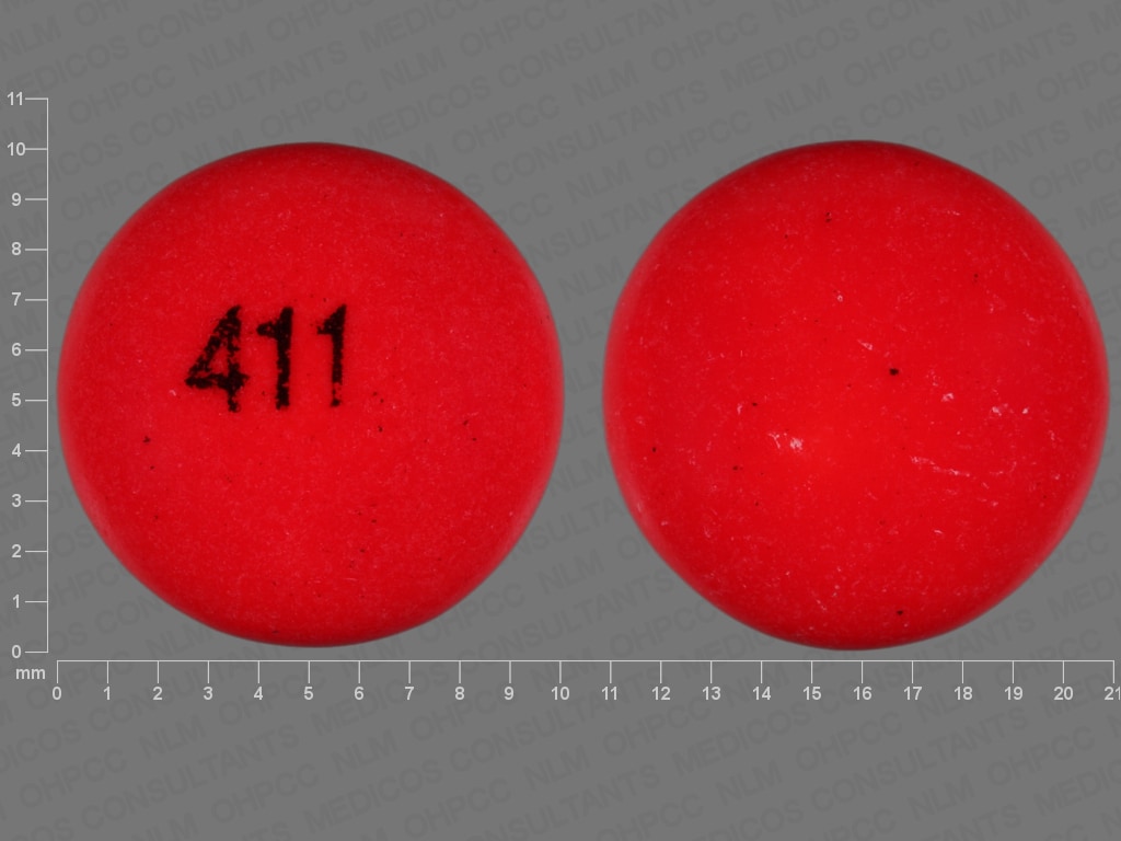 Image 1 - Imprint 411 - chlorpheniramine/dextromethorphan chlorpheniramine maleate 4 mg / dextromethorphan hydrobromide 30 mg