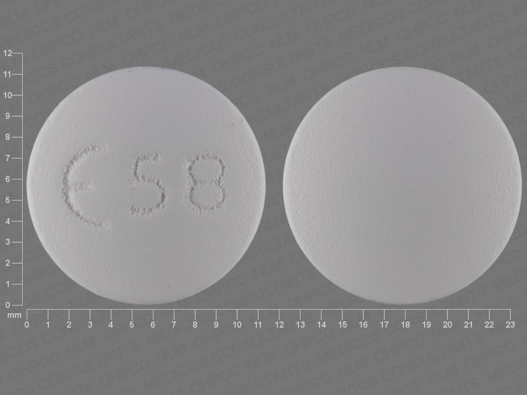 Imprint E 58 - flavoxate 100 mg