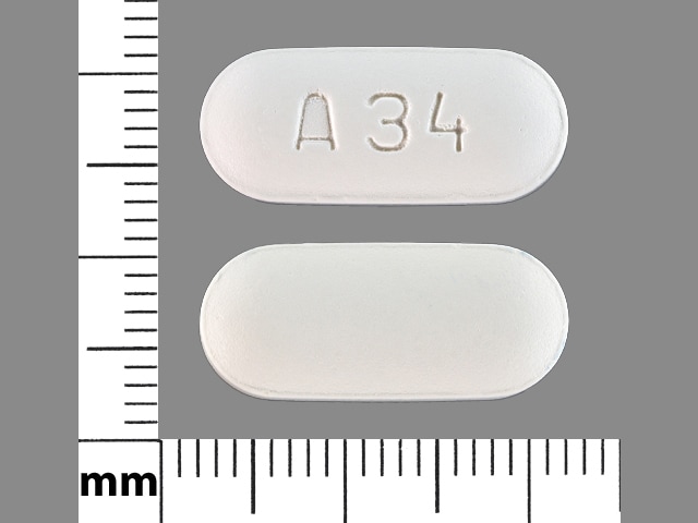 Image 1 - Imprint A34 - cefuroxime 500 mg
