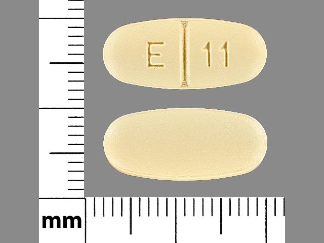 Image 1 - Imprint E 11 - levetiracetam 500 mg