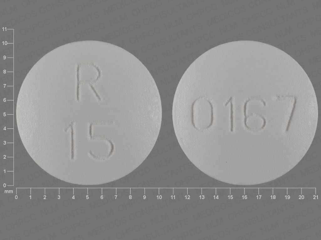 Image 1 - Imprint R 15 0167 - olanzapine 15 mg