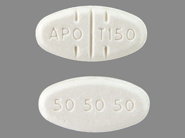 Pill Finder: APO T150 50 50 50 White Elliptical / Oval - Medicine.com