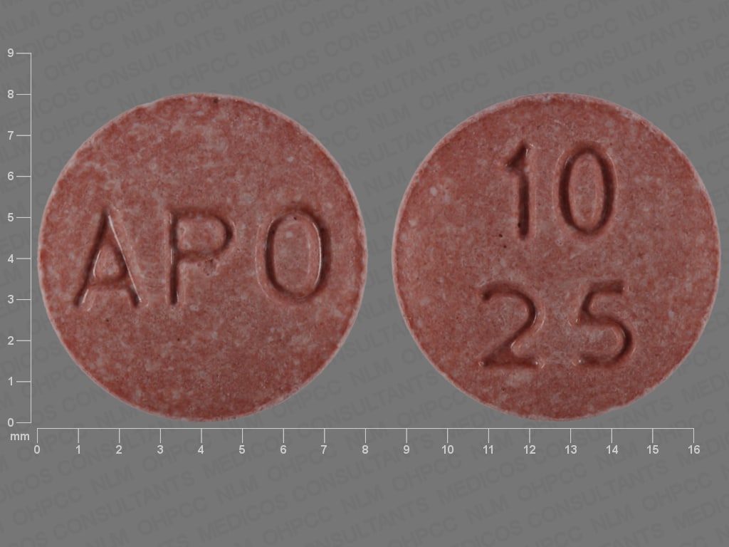 Image 1 - Imprint APO 10 25 - enalapril/hydrochlorothiazide 10 mg / 25 mg