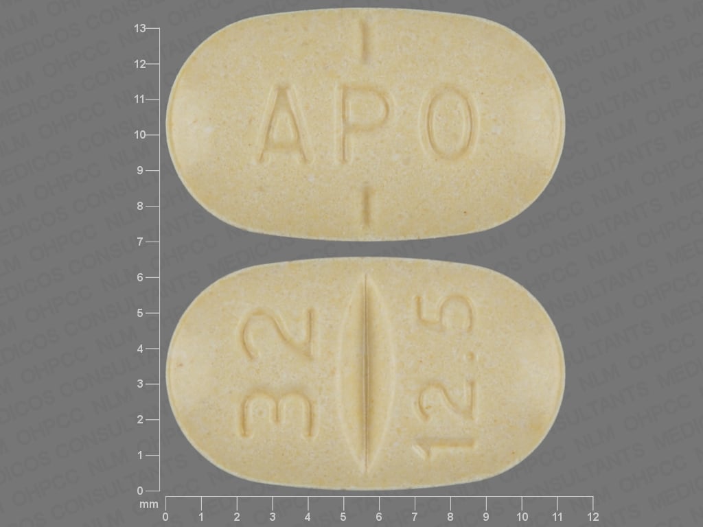 Imprint APO 32 12.5 - candesartan/hydrochlorothiazide 32 mg / 12.5 mg