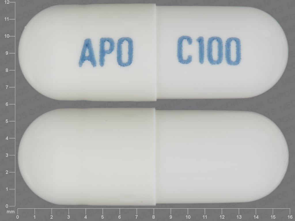 Pill Finder APO C100 White Capsule Shape Medicine