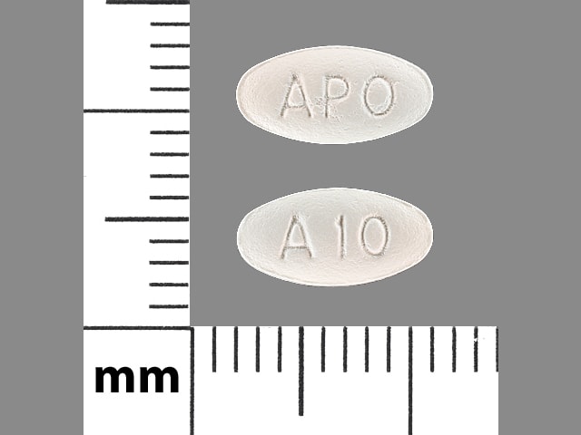 Pill Finder APO A10 White Elliptical Oval Medicine