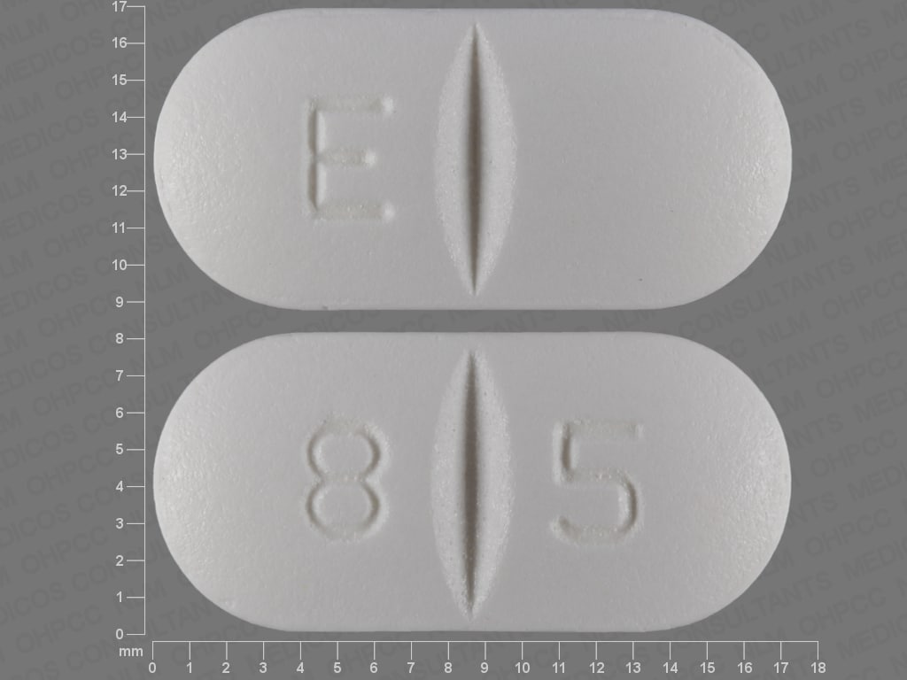 Pill Finder: E 8 5 White Elliptical / Oval - Medicine.com