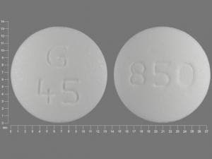 Image 1 - Imprint G 45 850 - metformin 850 mg