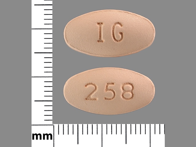 Imprint IG 258 - nabumetone 750 mg