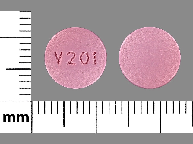 Image 1 - Imprint V201 - Virt-Vite Forte vitamin B6 (as pyridoxine HCl) 25 mg / folacin (vitamin B9 ) 2.5 mg / vitamin B12 (as cyanocobalamin) 2 mg